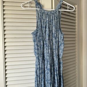 Blue and white maxi halter dress; size extra small; old navy